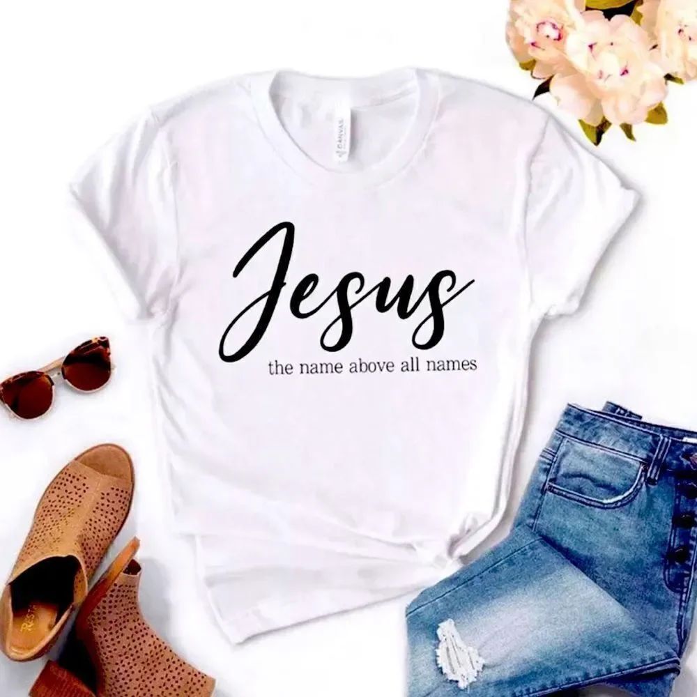 ⭐️Brand New Medium White Jesus  Printed T-shirt Women